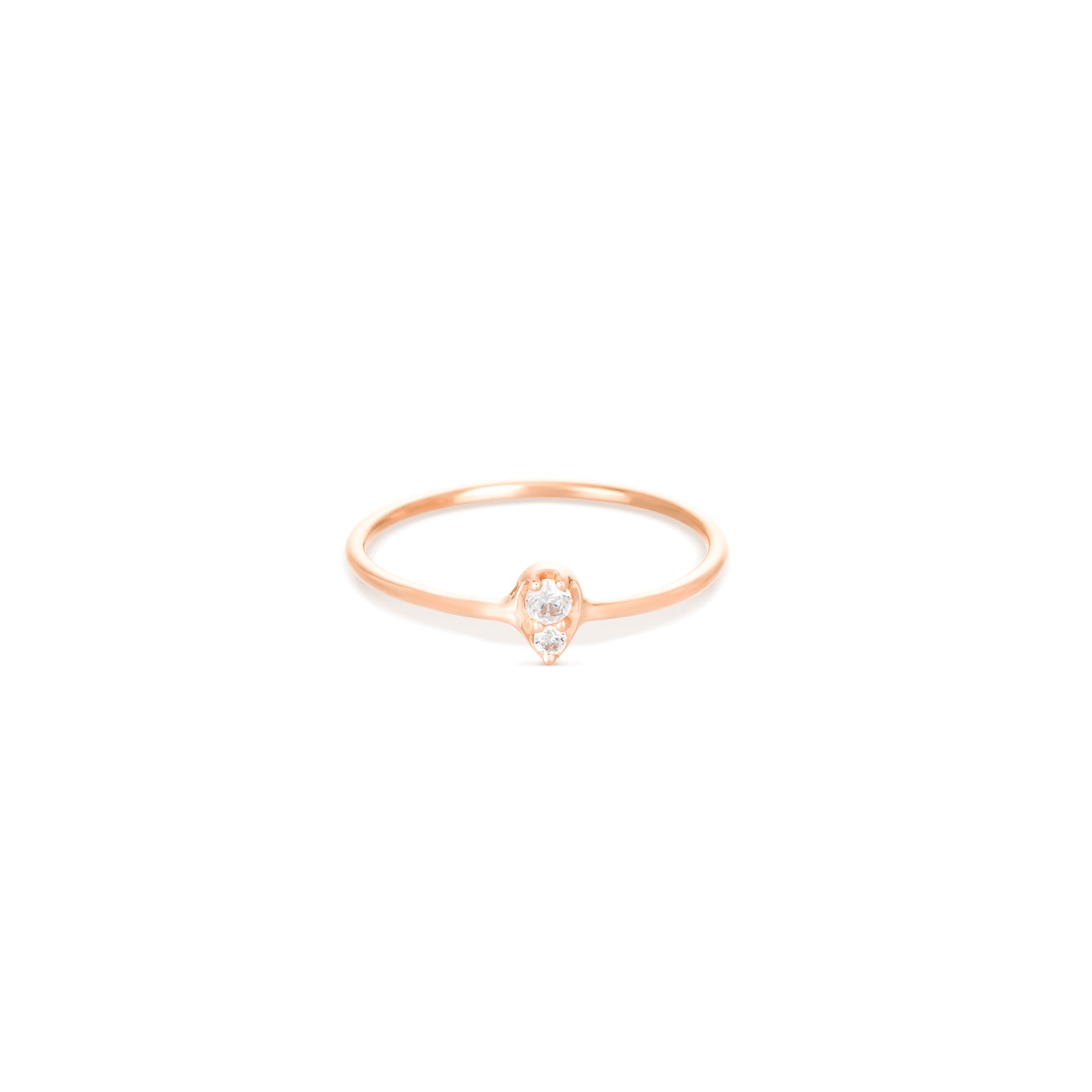 Pear Diamond Ring in 18k Rose Gold in all sizes