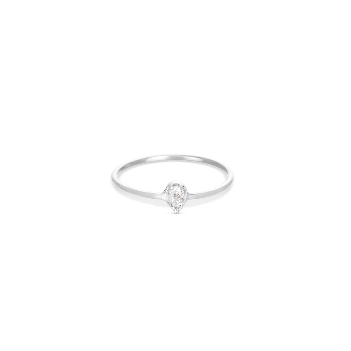 Pear Diamond Ring in 18k White Gold in all sizes