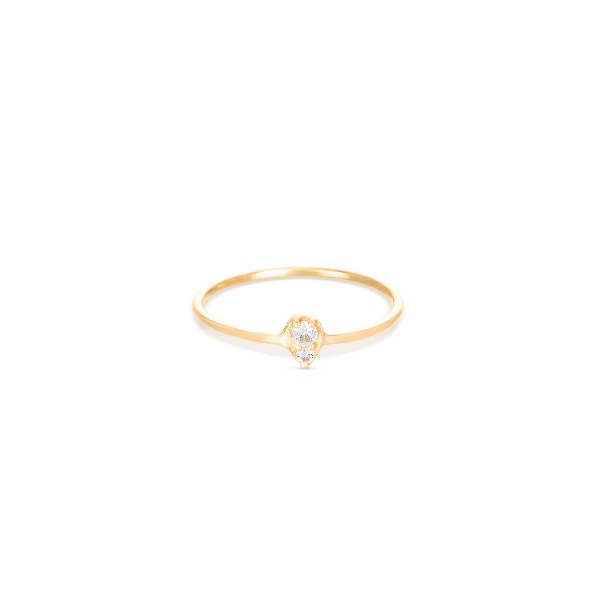 Pear Diamond Ring in 18k Yellow Gold in all sizes