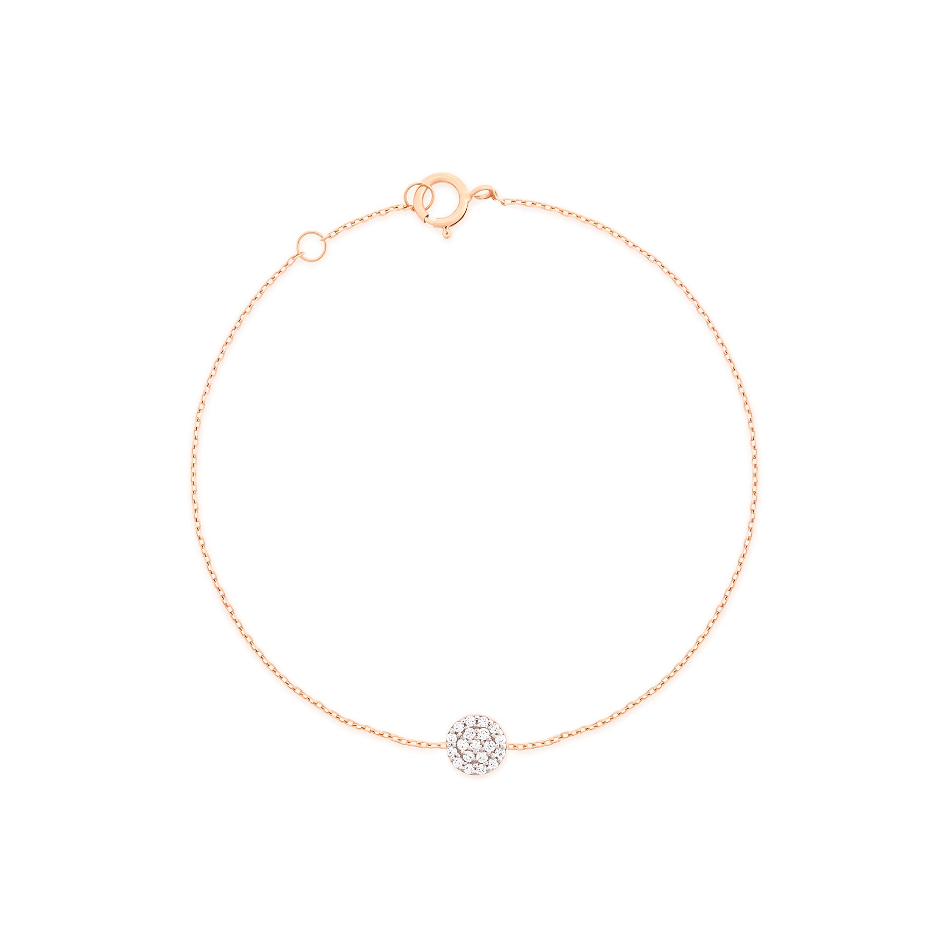 Simple Round Pave Diamonds in 18k Rose Gold