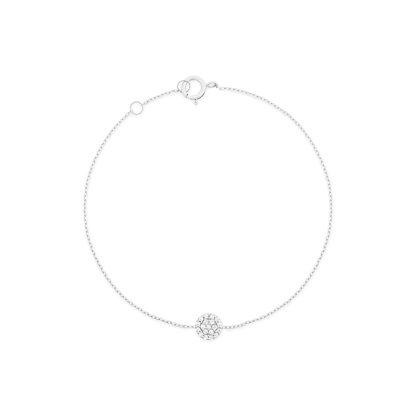 Simple Round Pave Diamonds in 18k White Gold