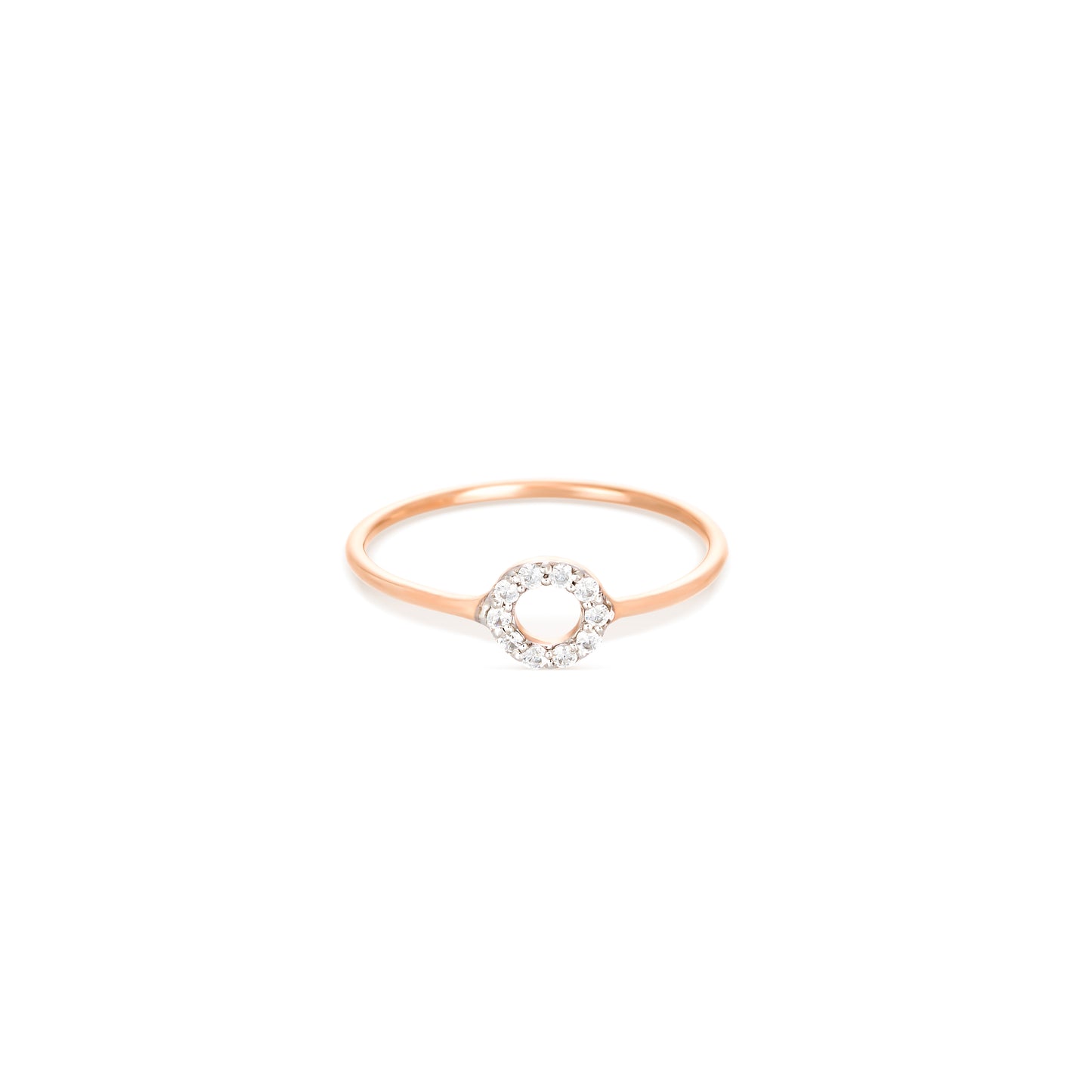 Round Diamond Ring in 18k Rose Gold