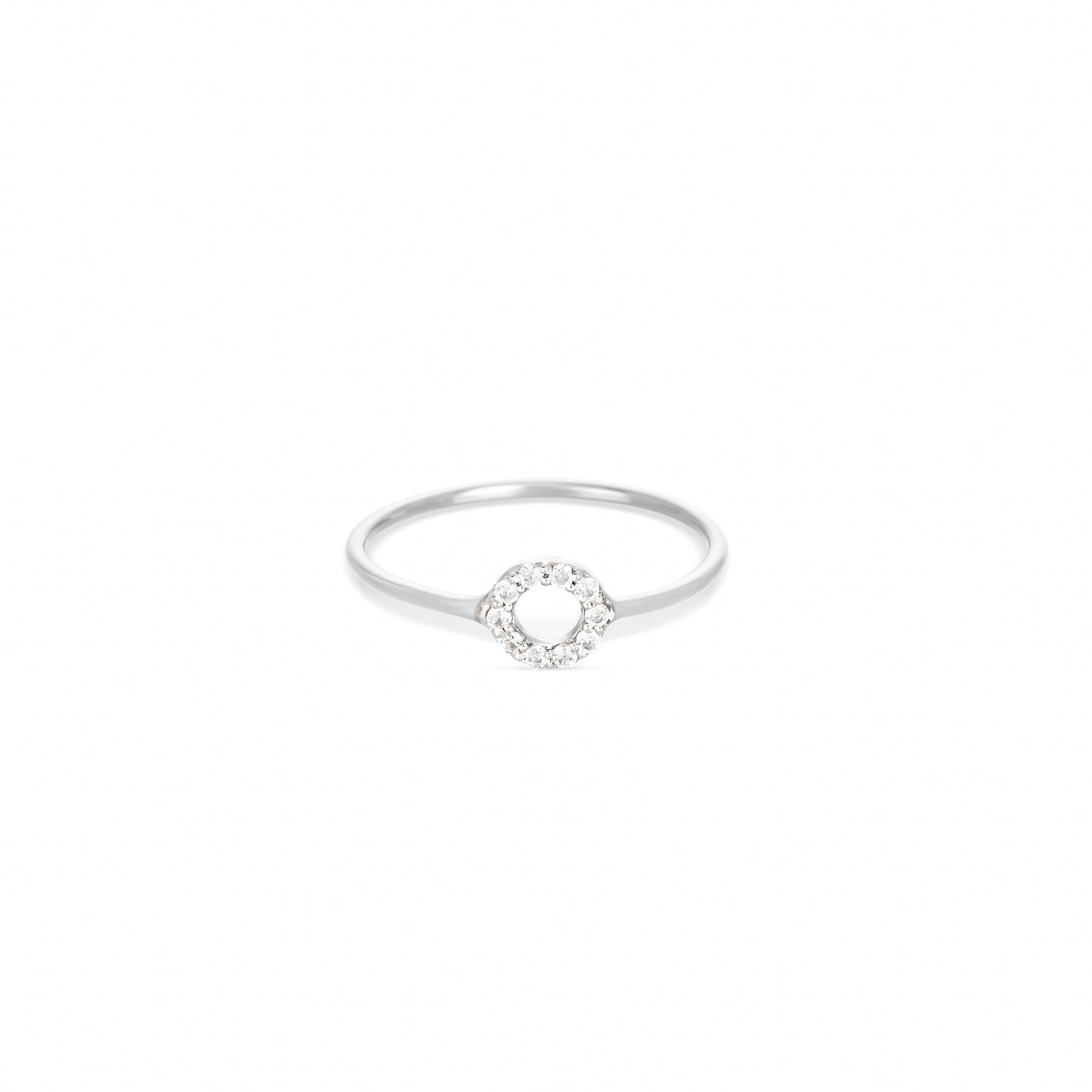 Round Diamond Ring in 18k White Gold