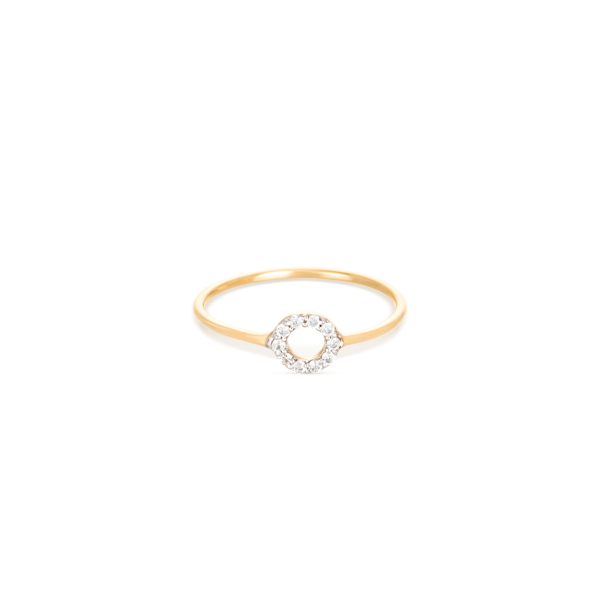 Round Diamond Ring in 18k yellow gold