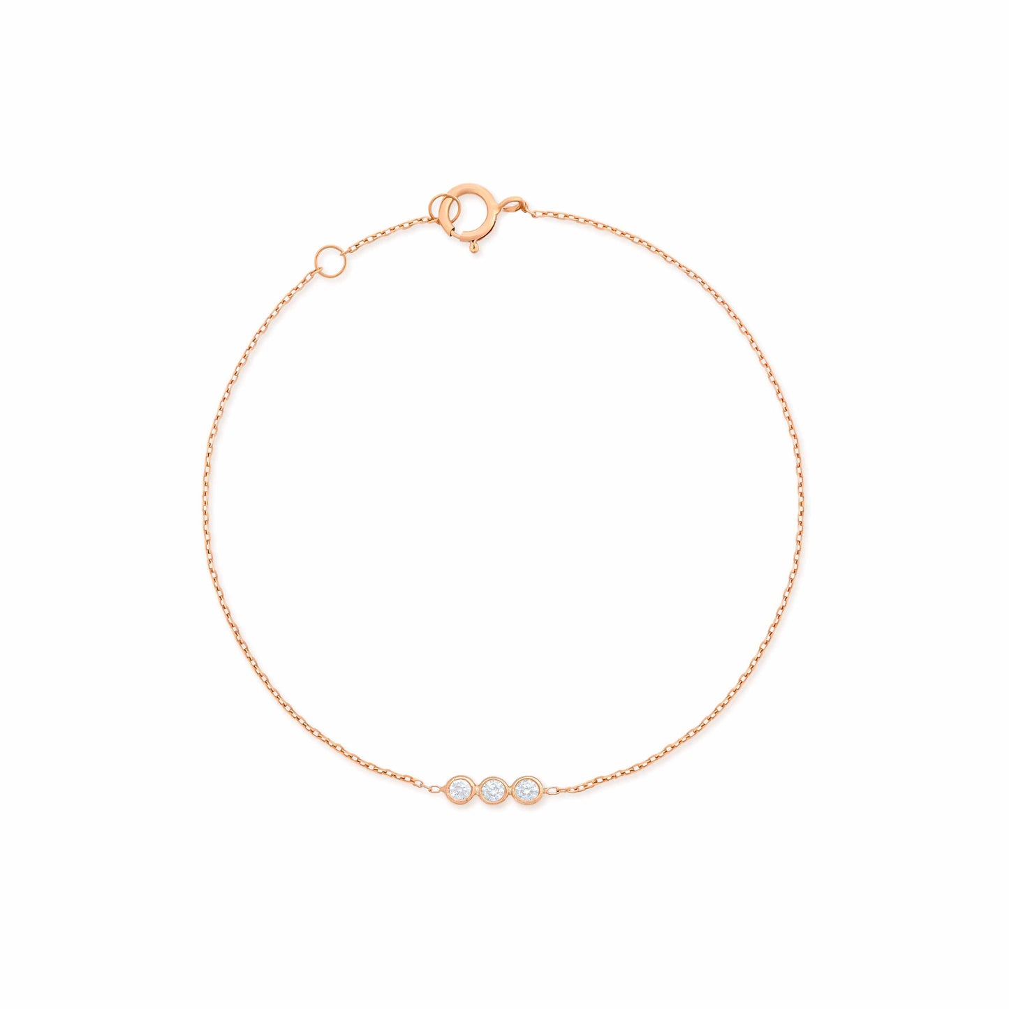 Round Diamond Bracelet in 18k Rose Gold