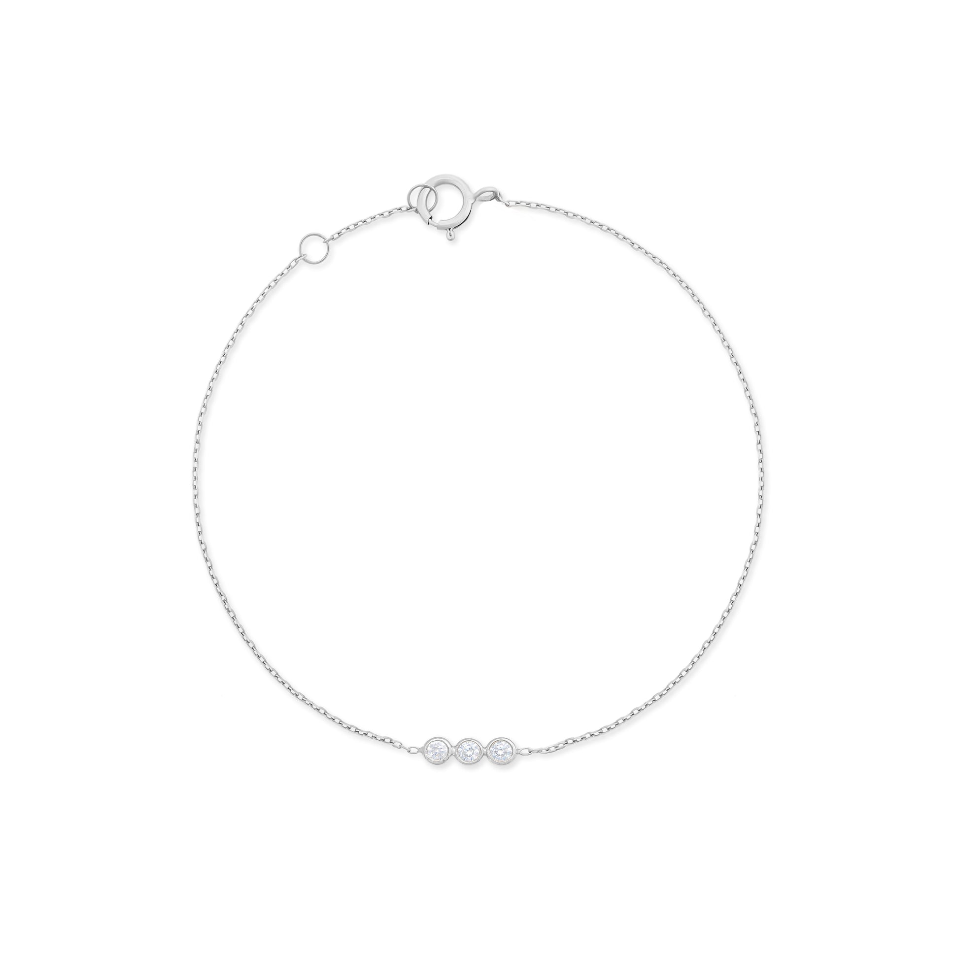 Round Diamond Bracelet in 18k White Gold