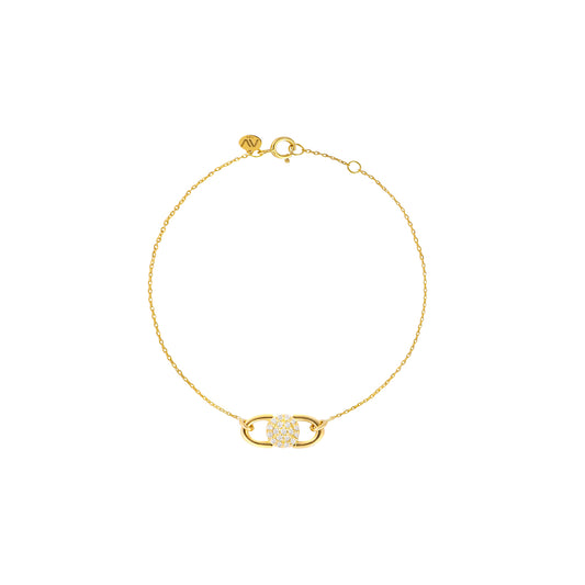 Round Pave Lock Bracelet