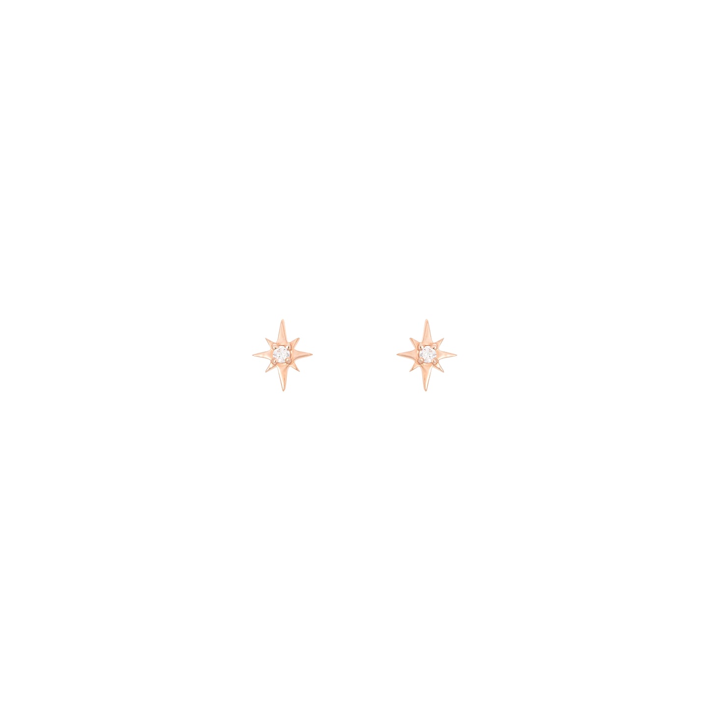 North Star stud earrings 18k Rose Gold