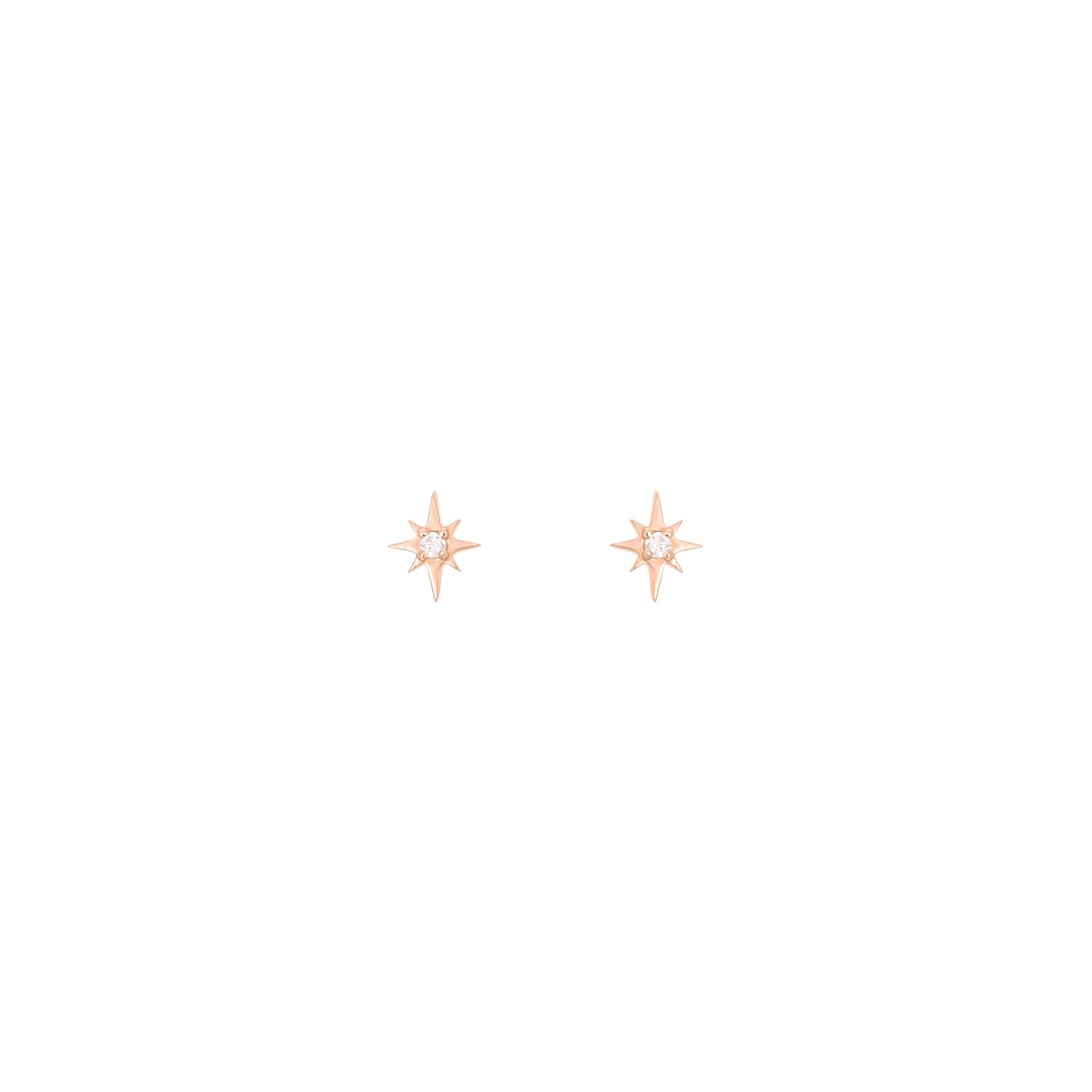 North Star stud earrings 18k Rose Gold