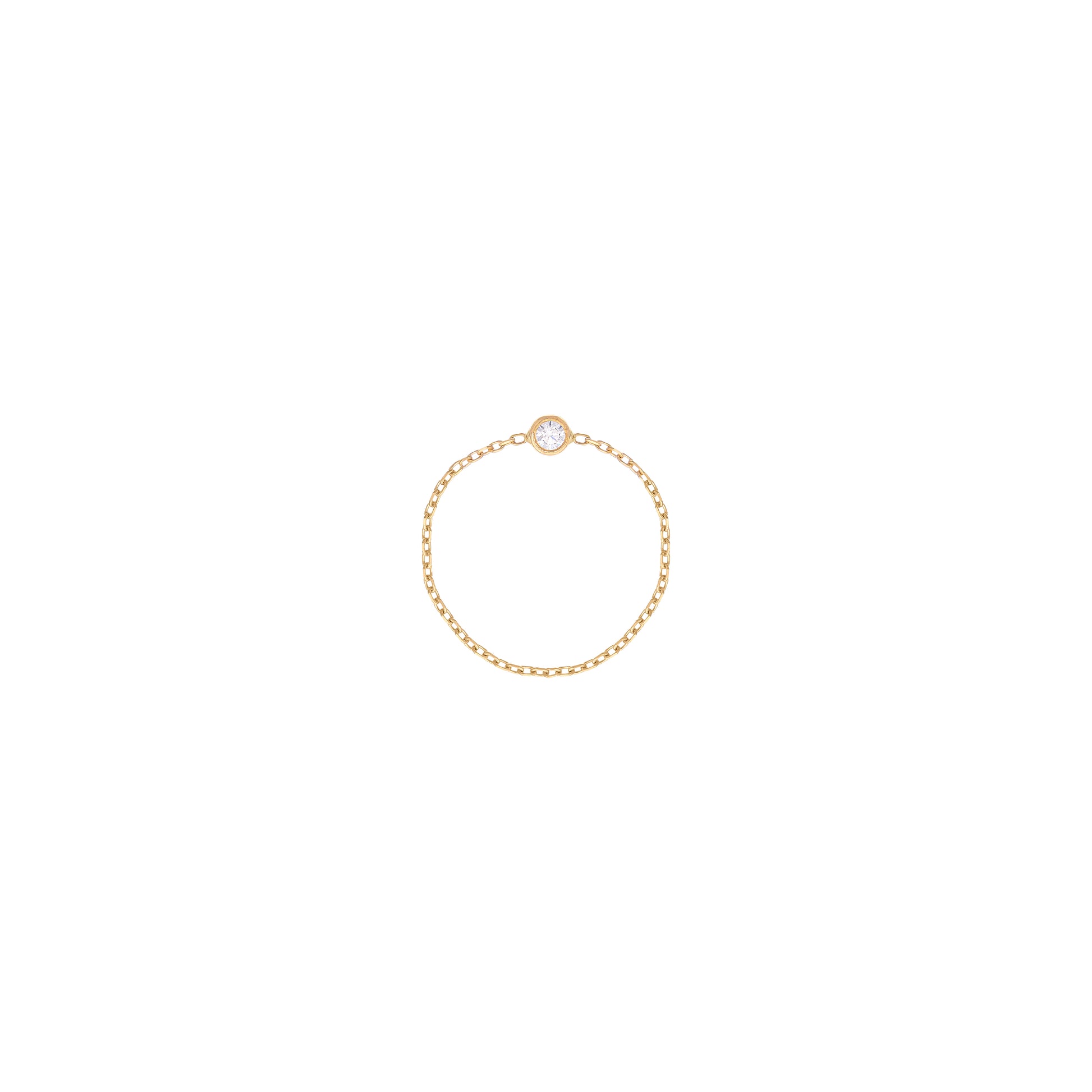 Simple Diamond Chain Ring in 18k Yellow Gold