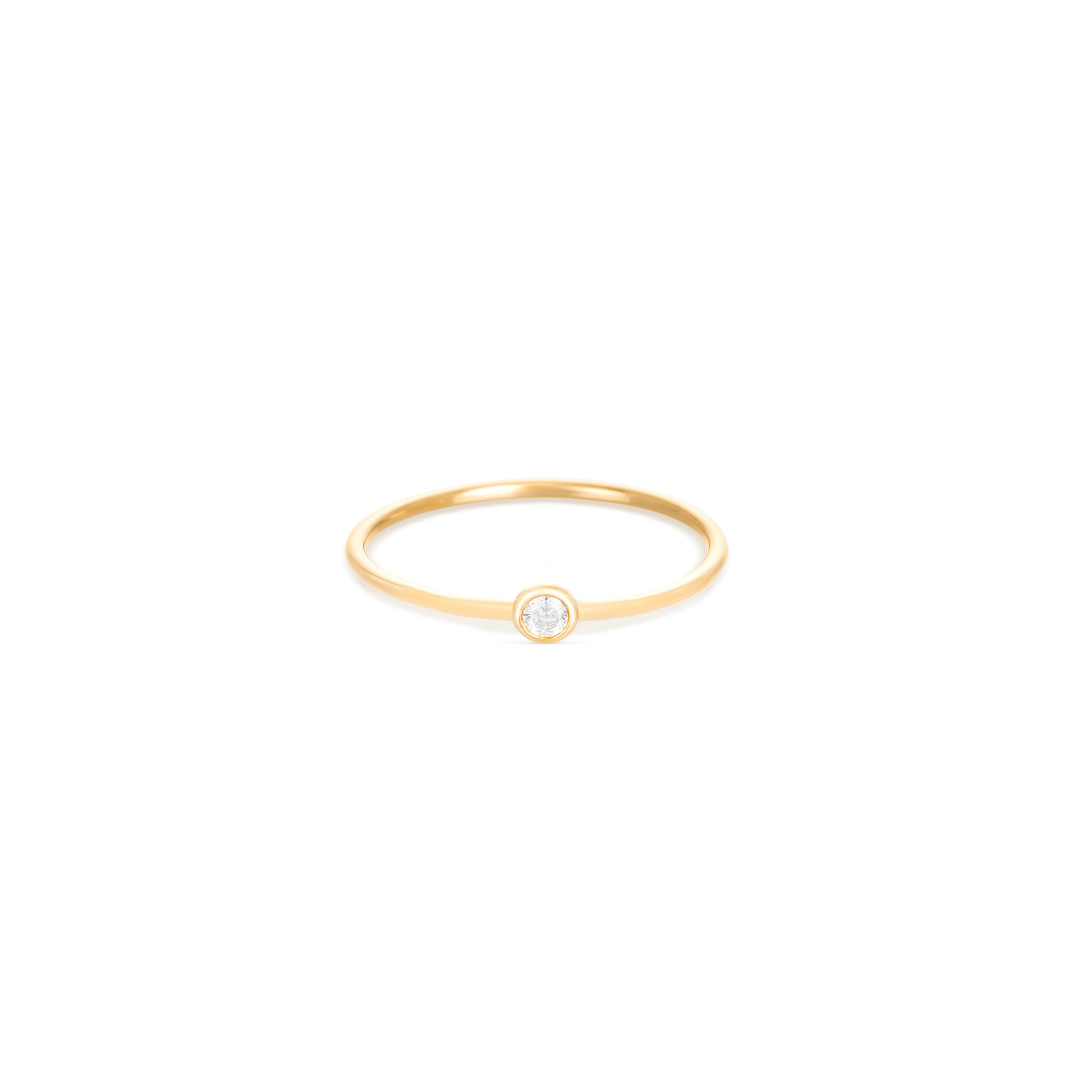 Simple Diamond Ring In 18k Yellow Gold