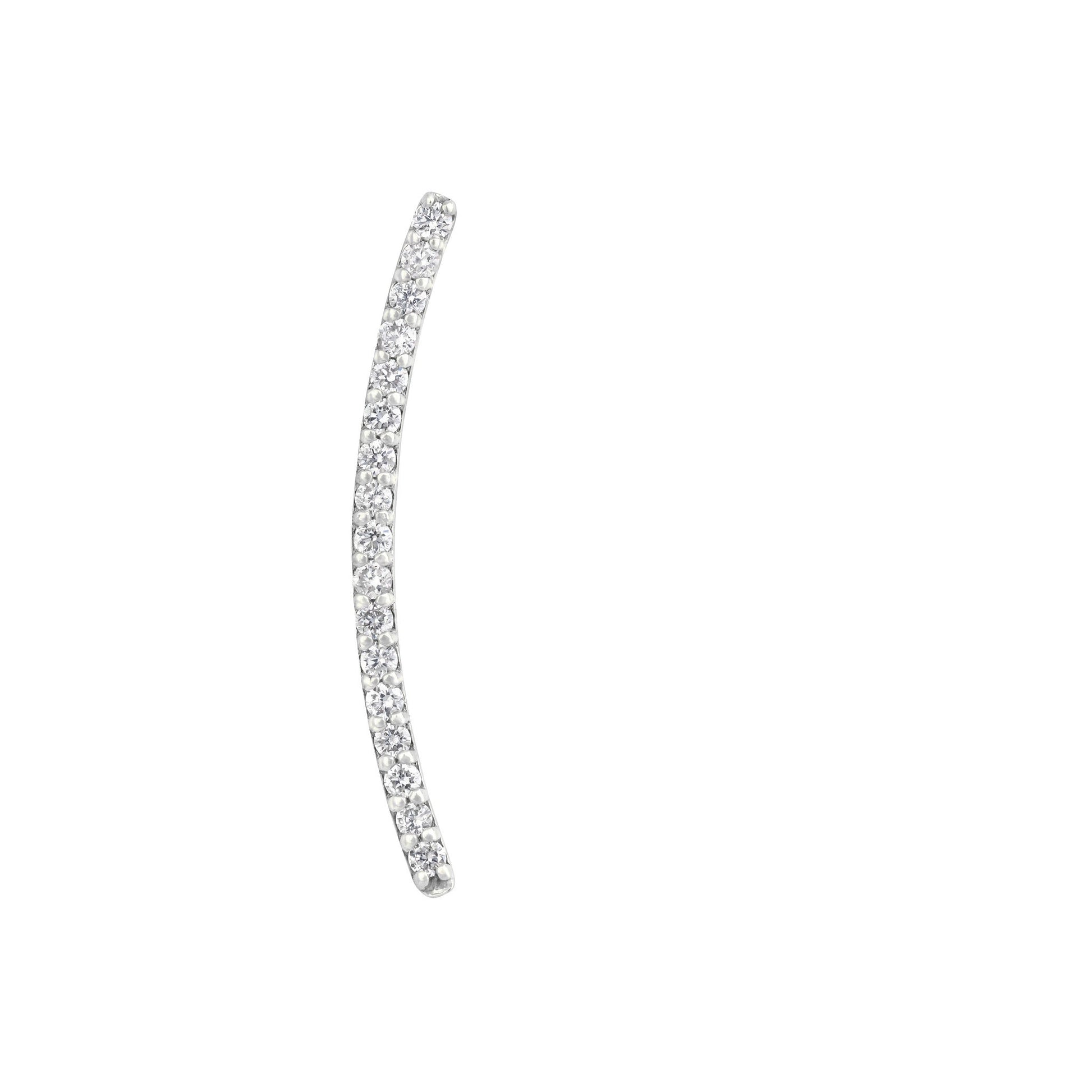 Ear Climber Earring in 18K White Gold with diamonds