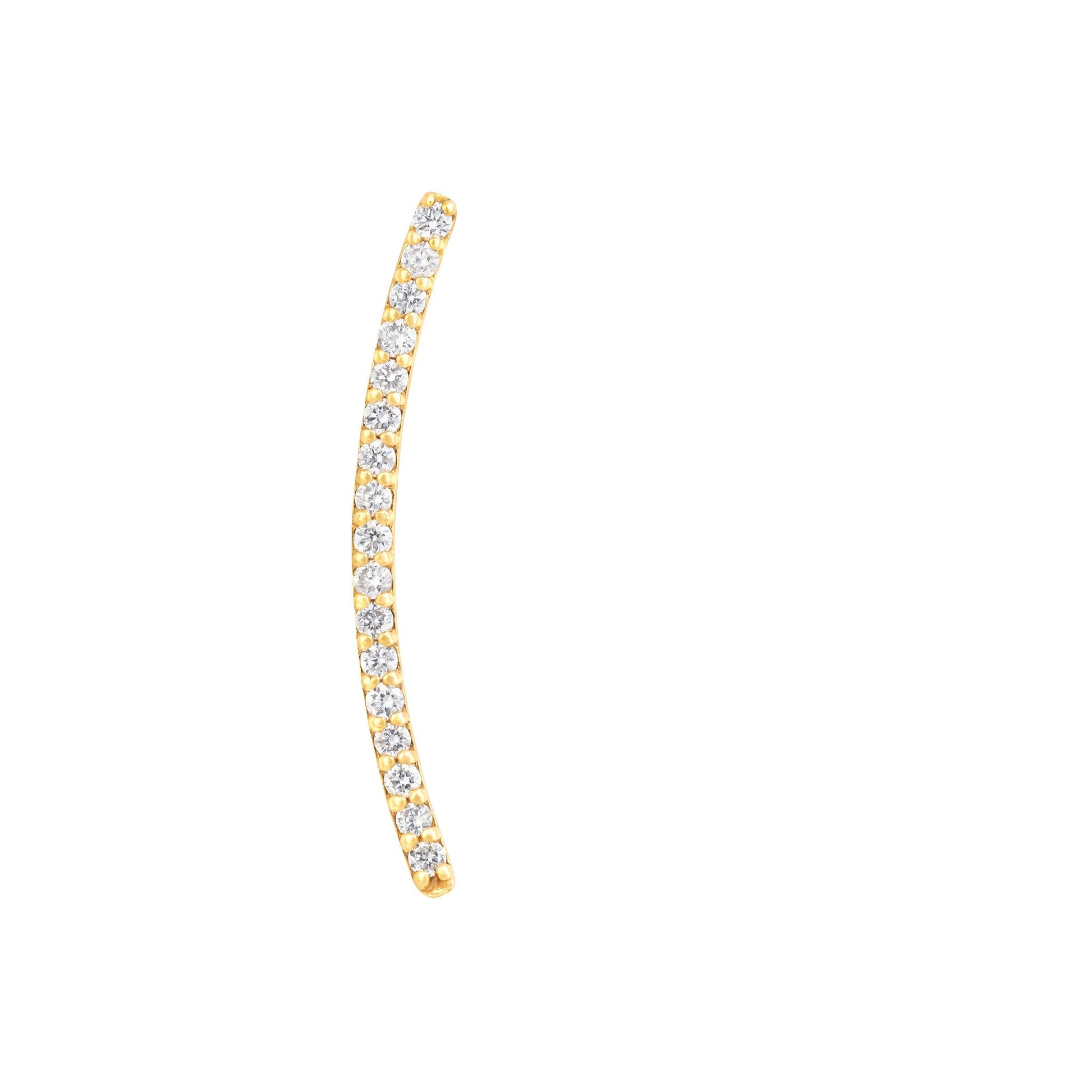 Ear Climber Earring in 18K Yellow Gold with diamonds