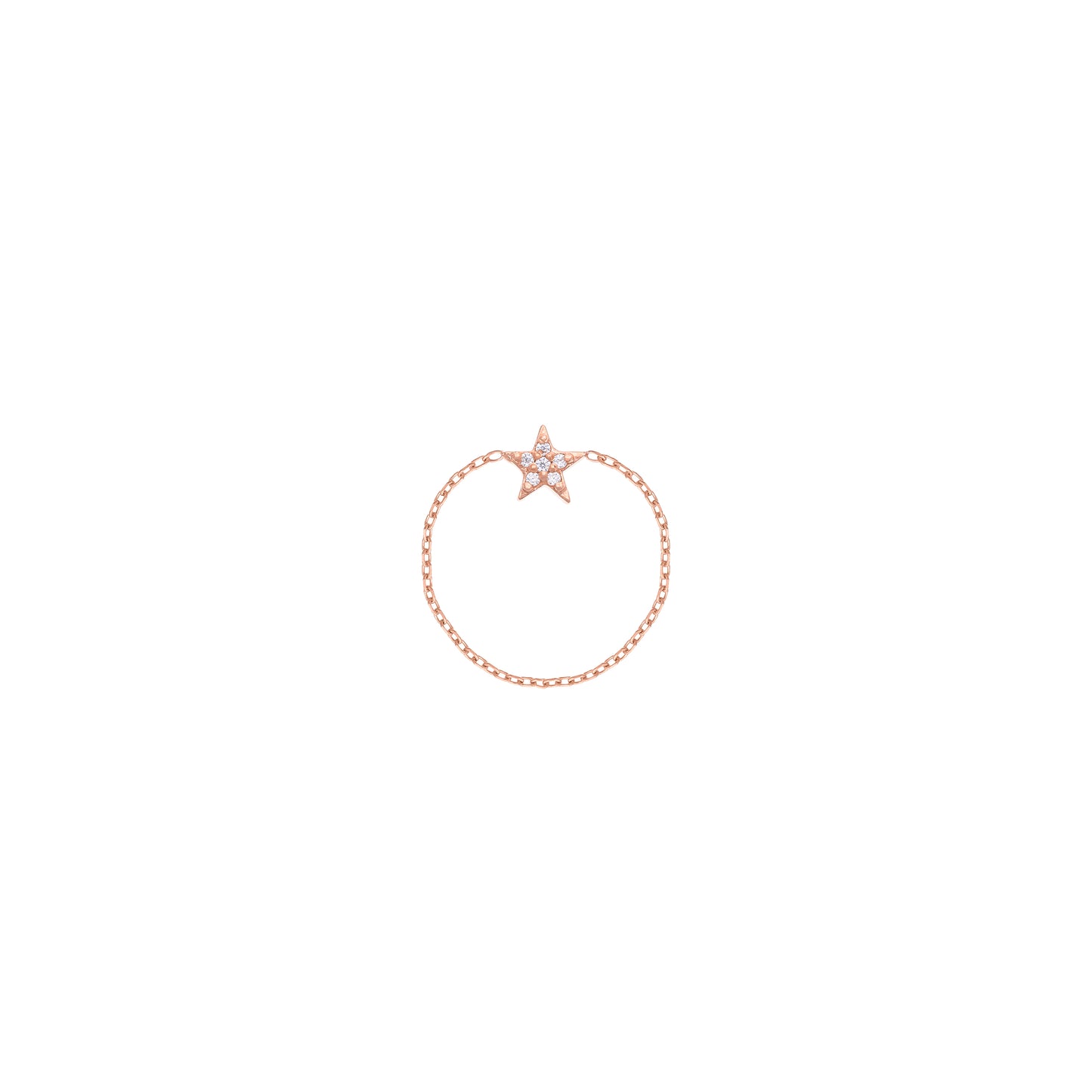 Star Chain Ring 18k Rose Gold in Diamonds