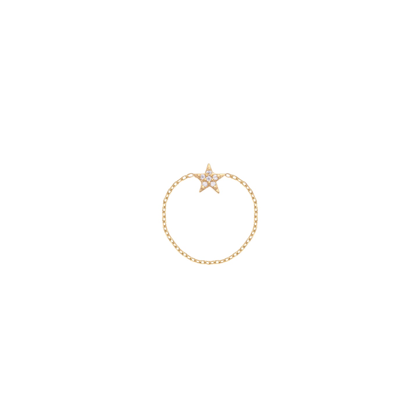 Star Chain Ring 18k Yellow Gold in Diamonds