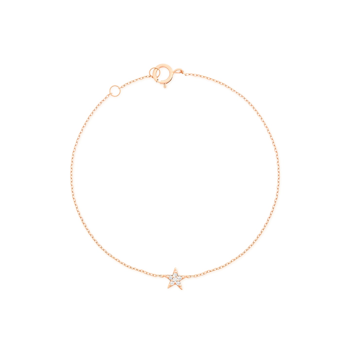 Diamond Pave Star Bracelet in 18k Rose Gold