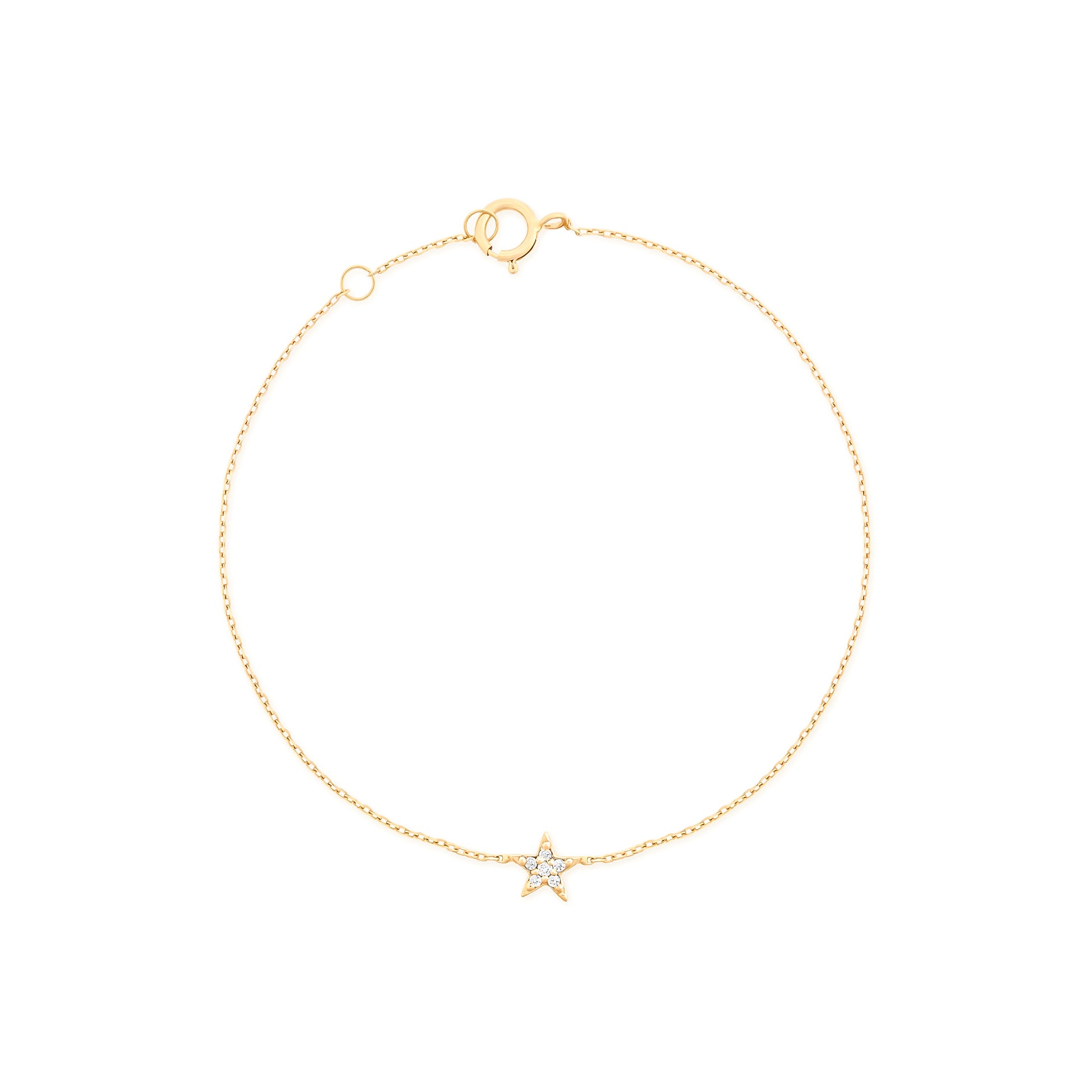 Diamond Pave Star Bracelet in 18k Yellow Gold