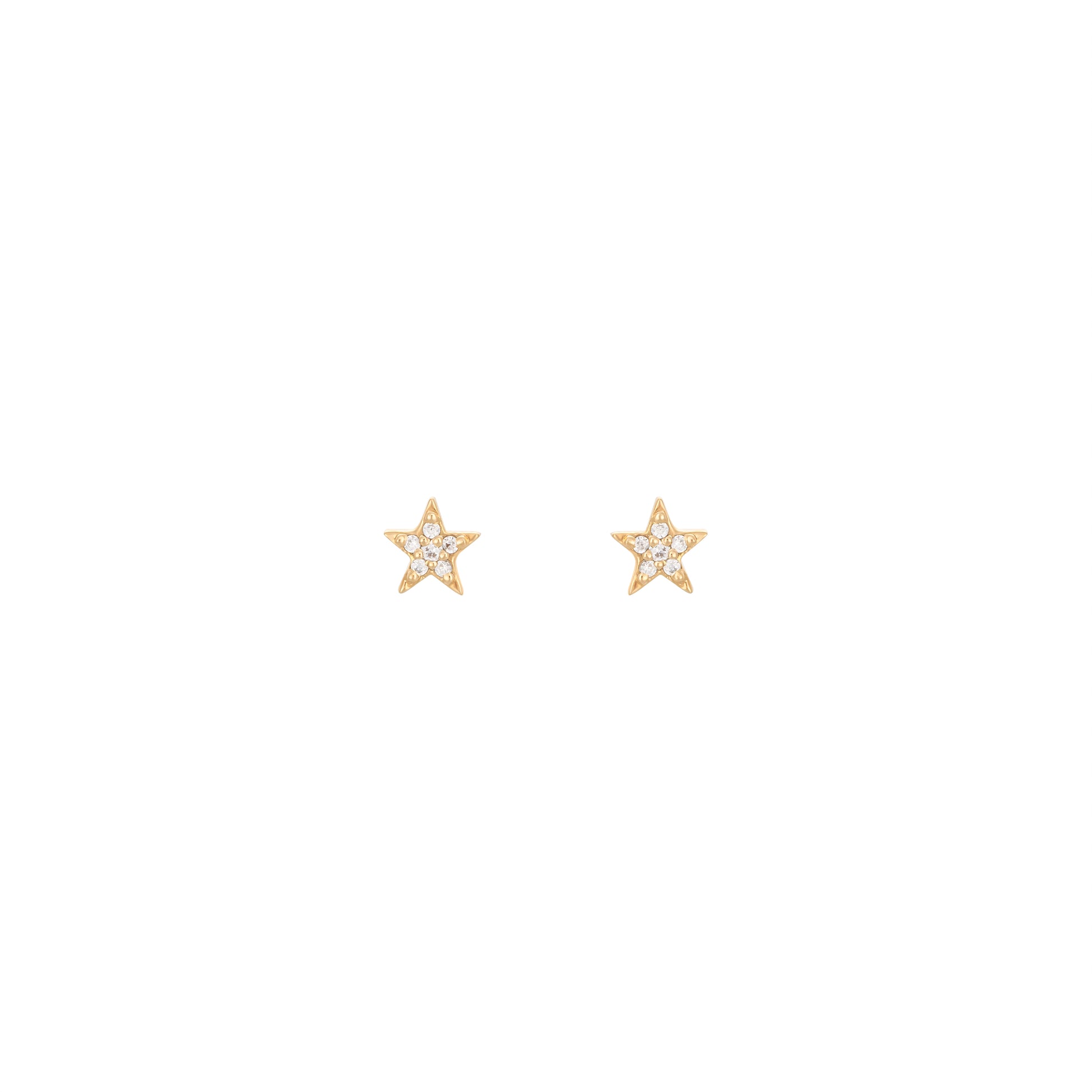 Star Earrings Yellow Gold With Diamonds