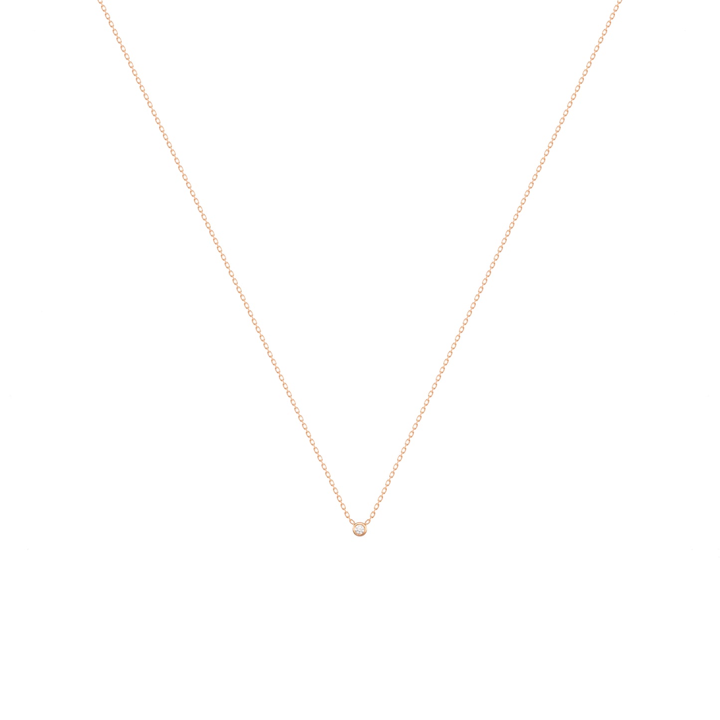 Tiny Diamond Necklace 18k Rose Gold Chain