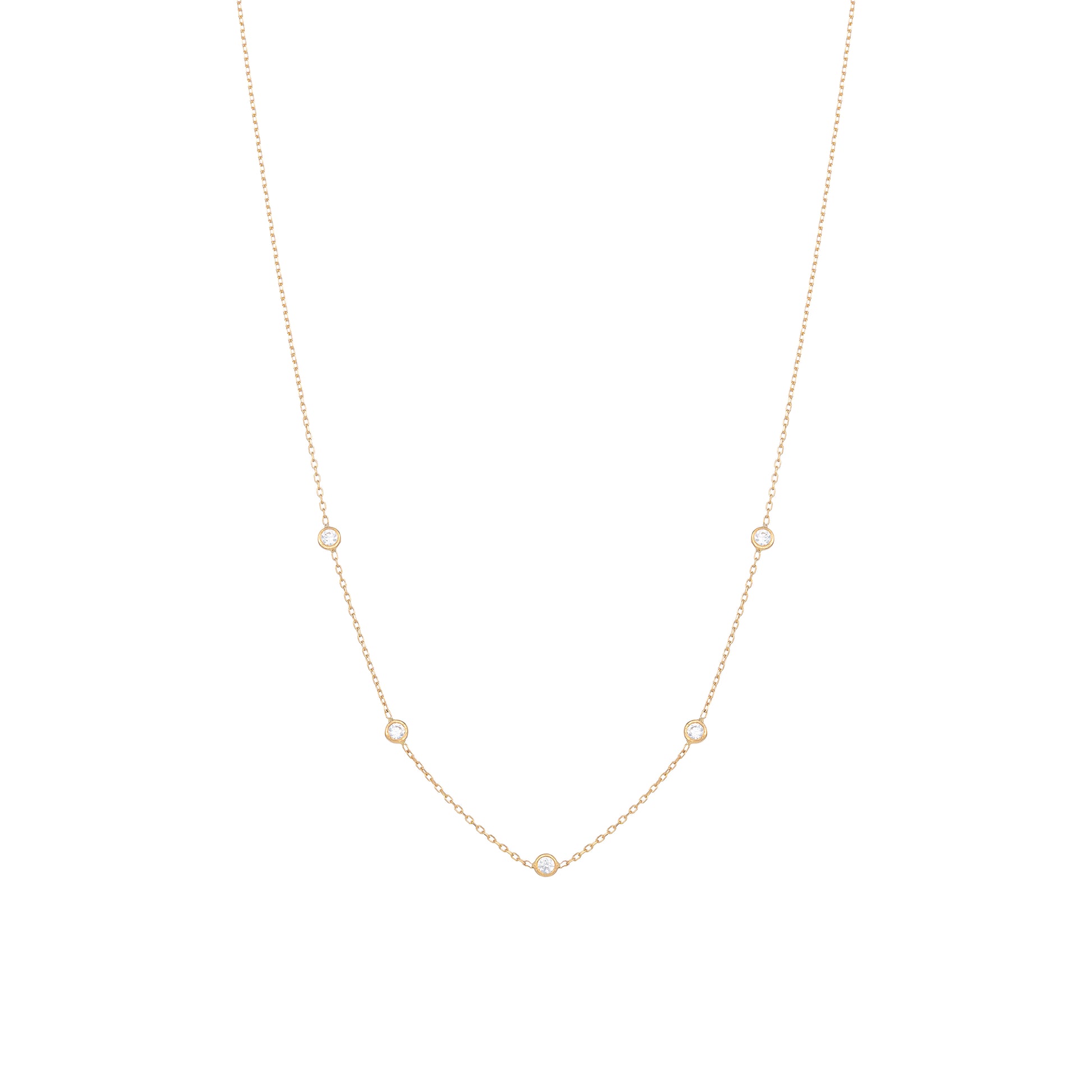 Tiny Diamond Necklace in 18k Yellow Gold