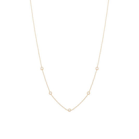 Tiny Diamond Necklace in 18k Yellow Gold