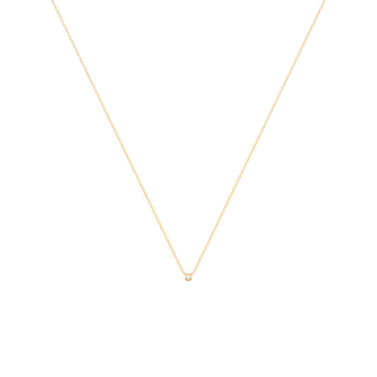 Tiny Diamond Necklace 18k Yellow Gold Chain