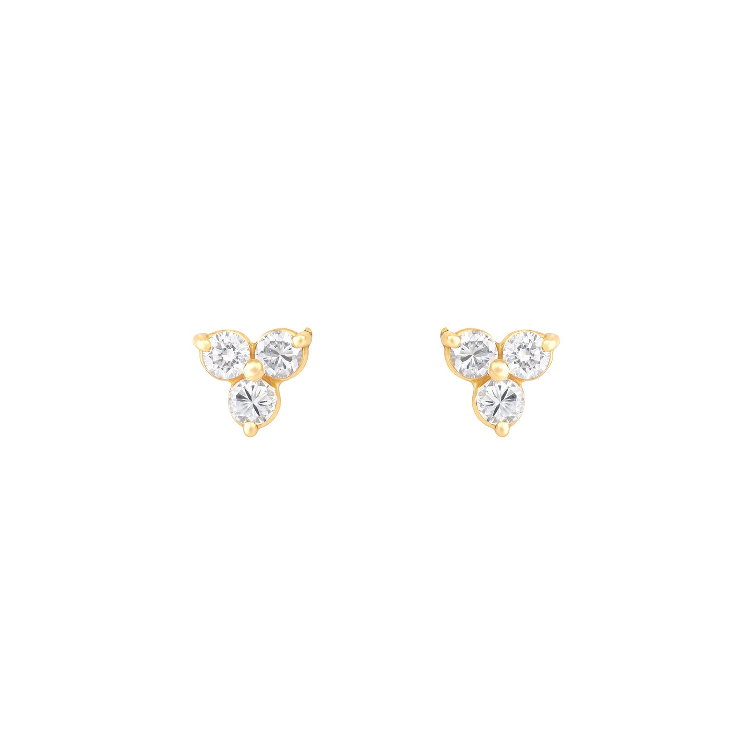 Triangle Diamond Studs in 18K Yellow Gold with Diamonds