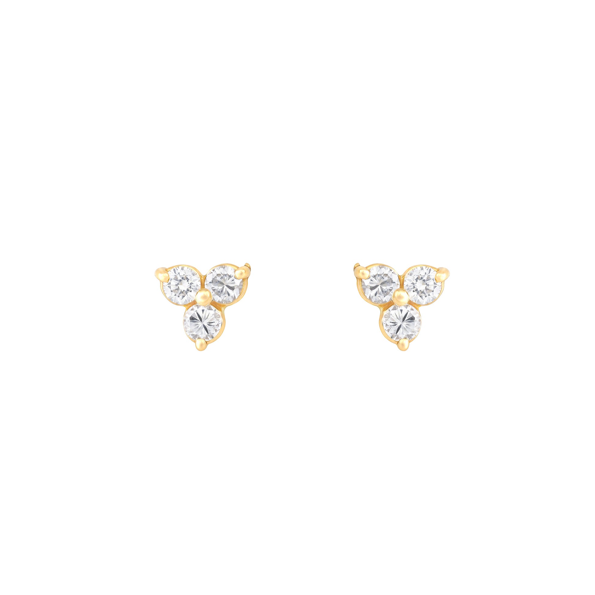 Triangle Diamond Studs in 18K Yellow Gold with Diamonds