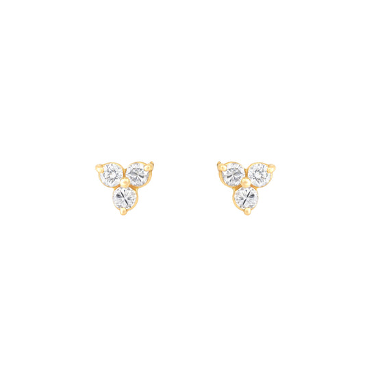 Triangle Diamond Studs in 18K Yellow Gold with Diamonds